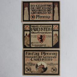 Billets de nécessité Pfennig Lauenstein 1921 Allemagne