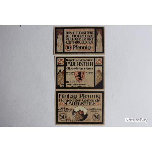 Billets de n�cessit� Pfennig Lauenstein 1921 Allemagne