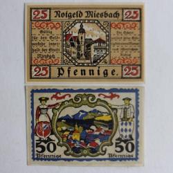 Billets de nécessité Pfennig Miesbach 1920 Allemagne
