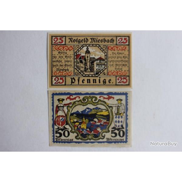Billets de n�cessit� Pfennig Miesbach 1920 Allemagne