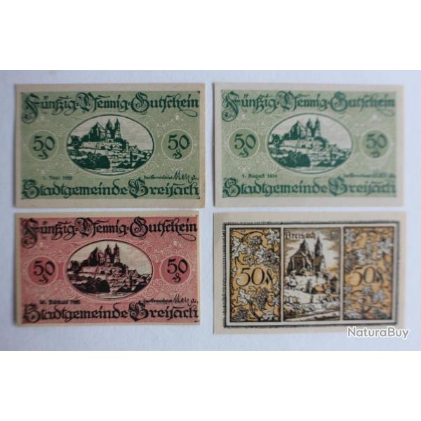 Billets de n�cessit� 50 Pfennig Breisach 1920 Allemagne