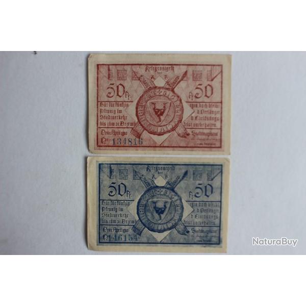 Billets de n�cessit� 50 Pfennig F�ssen 1921 Allemagne