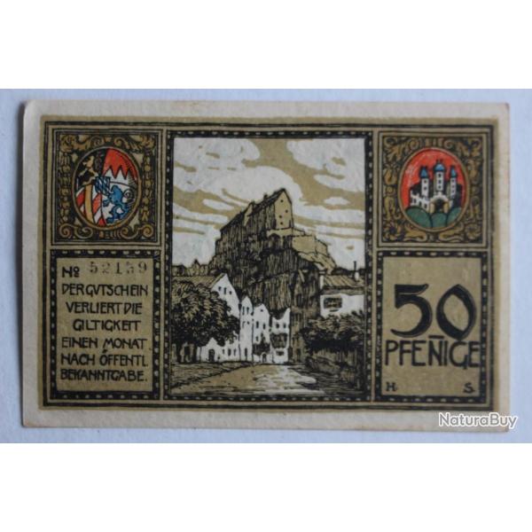 Billet de n�cessit� 50 Pfennig Burghausen 1918 Allemagne
