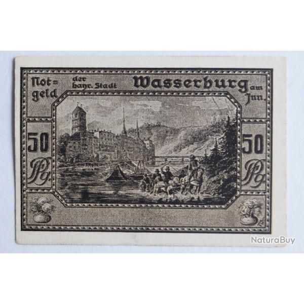 Billet de n�cessit� 50 Pfennig Wasserburg 1920 Allemagne