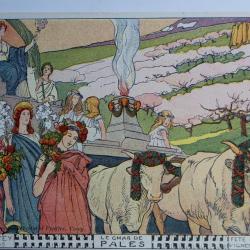 Carte postale ancienne Fête des vignerons Pales Vevey 1905 Suisse