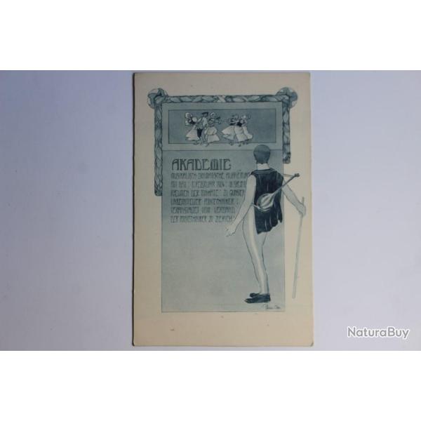 Carte postale ancienne Acad�mie musicale de Zurich 11 f�vrier 1904