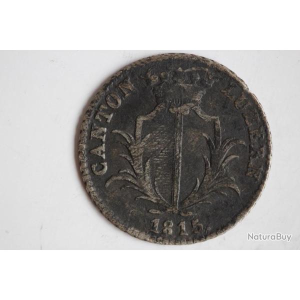 Monnaie 2 1/2 Batzen Canton de Lucerne 1815 Suisse