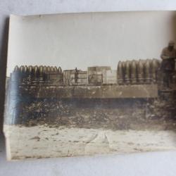 Photographies guerre 1914-18 Somme train de munitions militaria