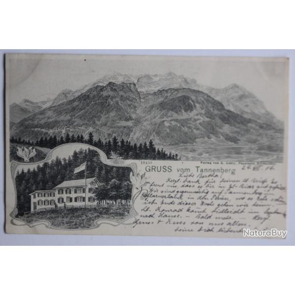 Carte postale ancienne Gruss vom Tannenberg Suisse