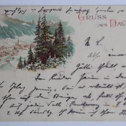 Carte postale ancienne Gruss aus Davos Suisse