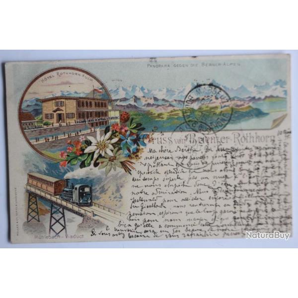 Carte postale ancienne Gruss vom Brienzer-Rothorn Suisse
