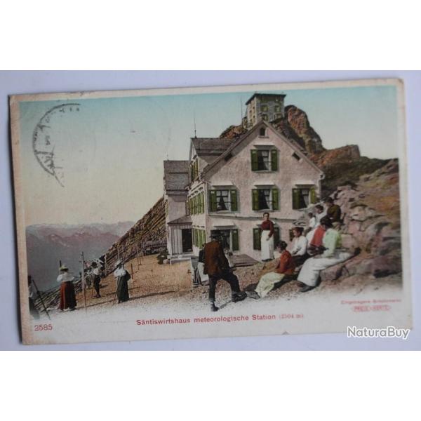 Carte postale ancienne S�ntiswirtshaus meteorologische Station Suisse