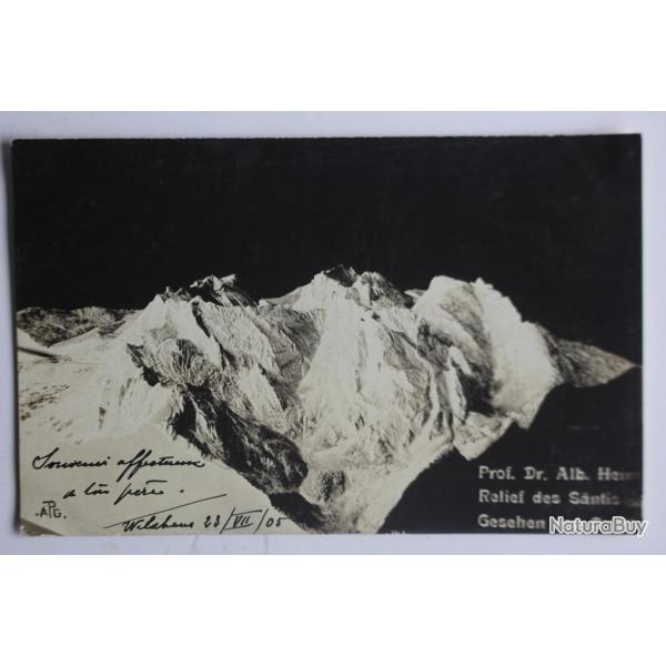 Carte photo montagne Prof Dr. Alb. Heim Relief des S�ntis Suisse