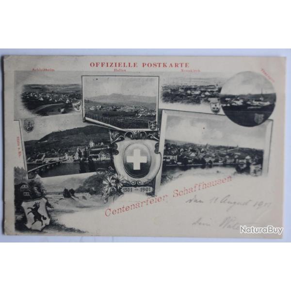 Carte postale ancienne Centenarfeier Schaffhaussen Suisse
