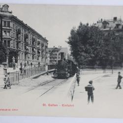 Carte postale ancienne St Gallen Einfahrt Suisse