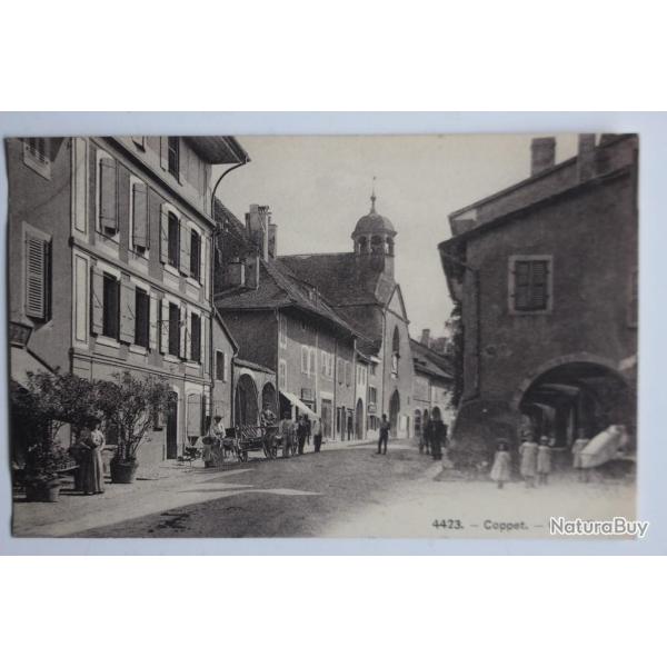 Carte postale ancienne Coppet Grand'rue Suisse