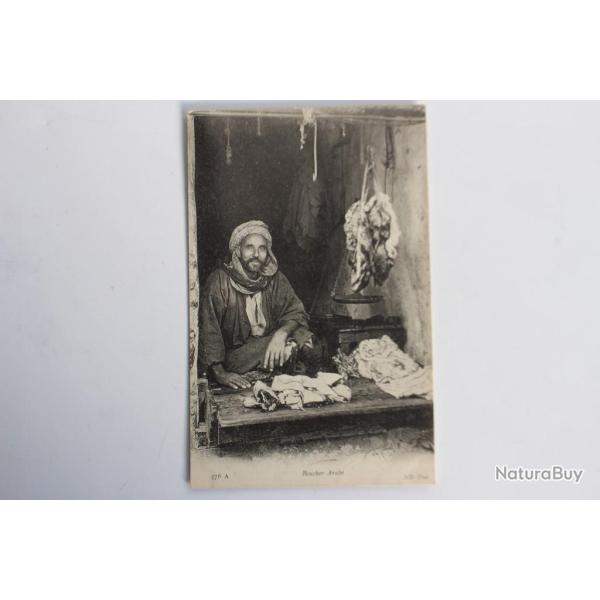 Carte postale ancienne Boucher Arabe Alg�rie