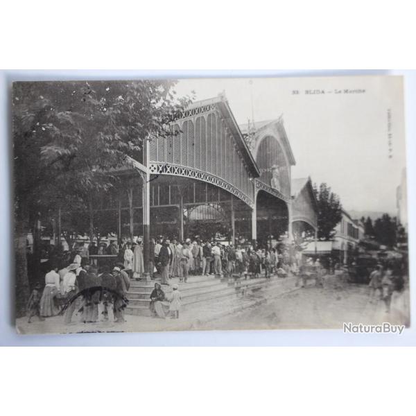 Carte postale ancienne Blida Le march� Alg�rie
