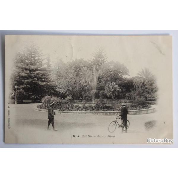 Carte postale ancienne Blida Jardin Bizot Alg�rie