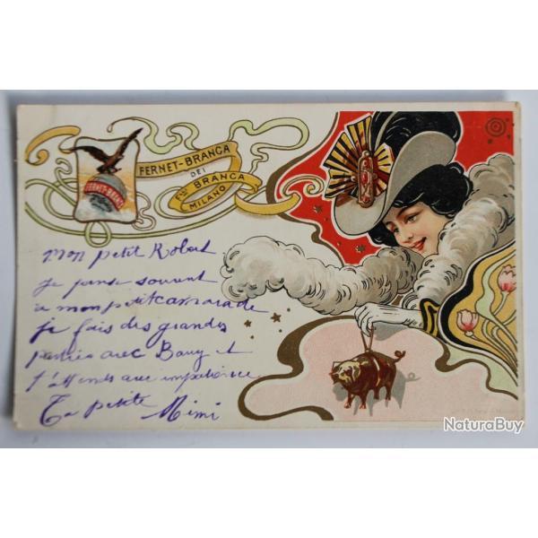 Carte postale publicitaire Fernet-Branca Milano Alcool