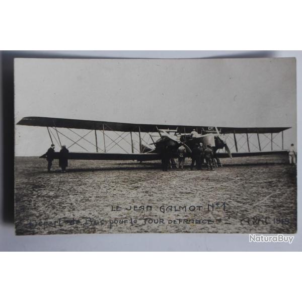 Carte postale ancienne Avion Le Jean Galmot Tour de France 1919