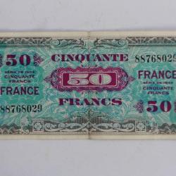 Billet Trésor 50 Francs verso France 1944
