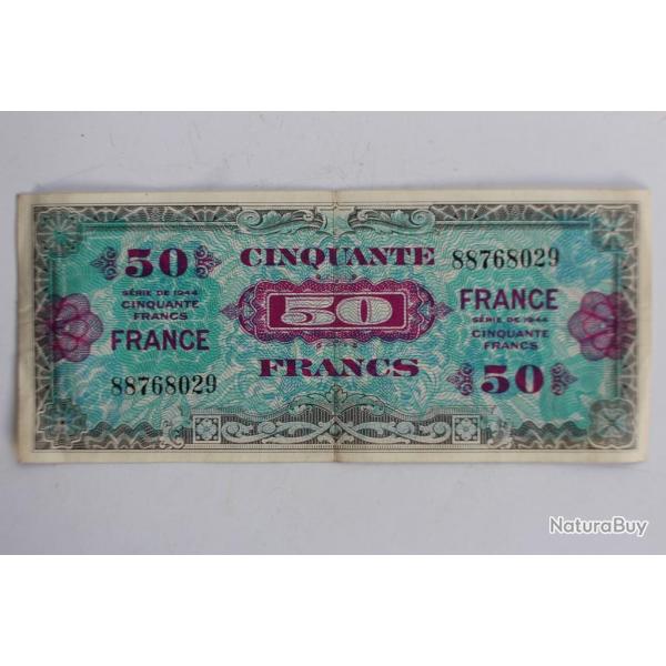 Billet Tr�sor 50 Francs verso France 1944