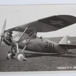 Carte postale ancienne Avion Dewoitine D.27 300 P.S. Wright Suisse