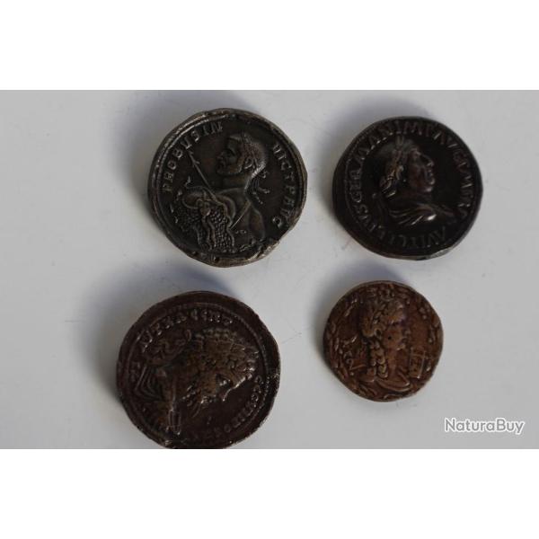 Anciens moulages 4 monnaies antiques