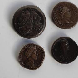 Anciens moulages 4 monnaies antiques
