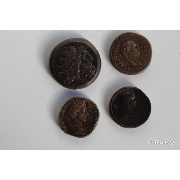 Anciens moulages 4 monnaies antiques