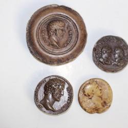 Anciens moulages 4 monnaies antiques