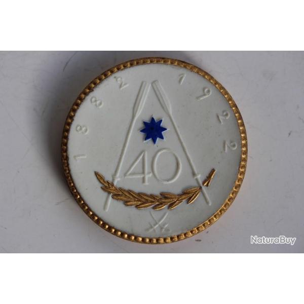 M�daille porcelaine Meissen 40 ans Ruderclub Neptun Allemagne 1922