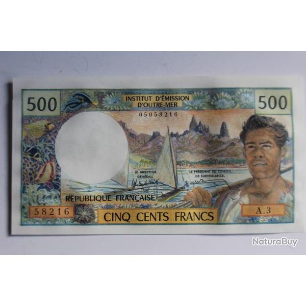 Billet 500 Francs Outre-Mer Papeete Tahiti 1985 neuf