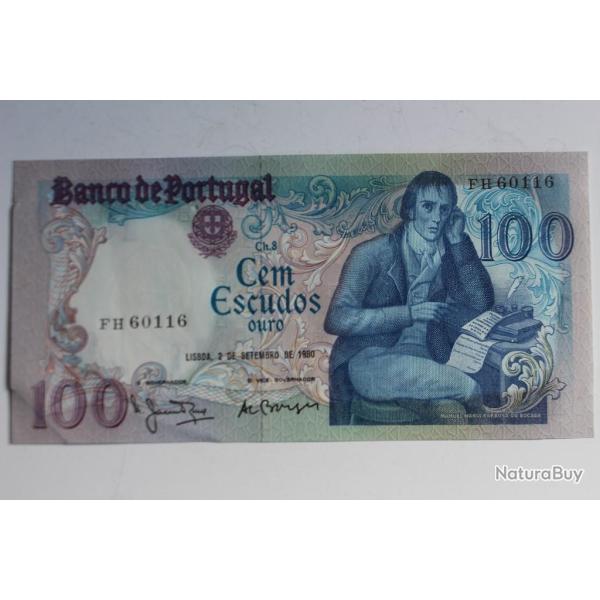 Billet 100 Escudos 1980 Portugal neuf