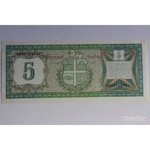 Billet 5 Florin Aruba 1986 neuf