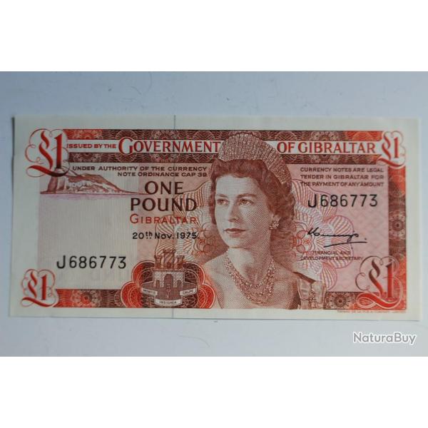 Billet 1 Pound Gibraltar 1975 neuf