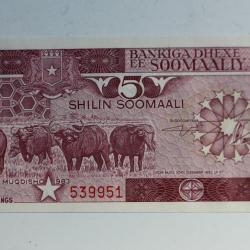 Billet 5 Shillin (shillings) Somalie 1983 neuf