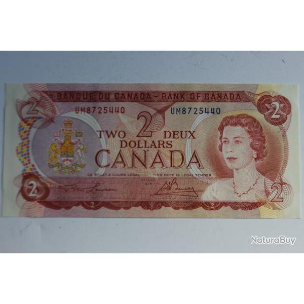Billet 2 Dollars Canada Ottawa 1974 neuf