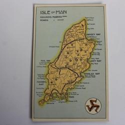 Carte postale ancienne Isle of Man Dennis & Sons Railways Roads marked