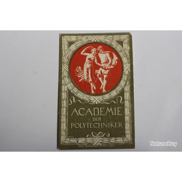 Carte postale ancienne Academie der Polytechniker Zurich Suisse