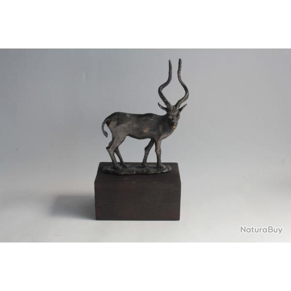 Ancienne Sculpture animali�re bronze Addax antilope