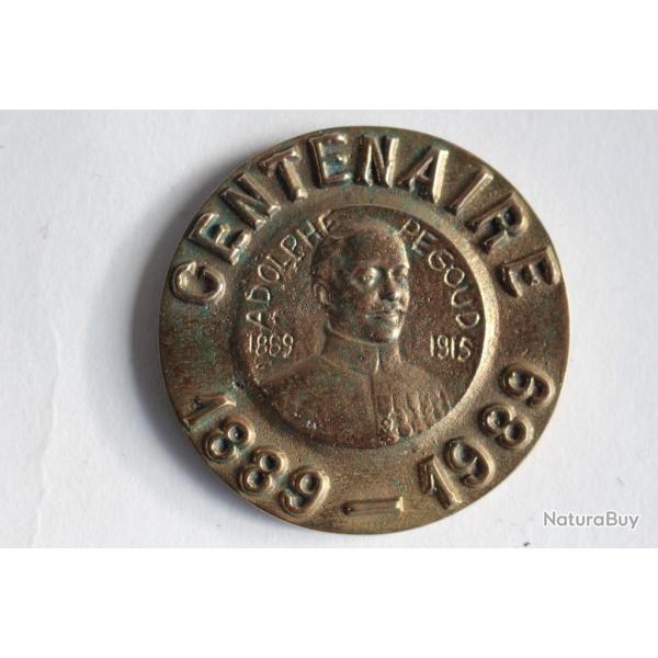 M�daille Centenaire Adolphe P�goud 1889 - 1989 Aviateur parachute Guerre