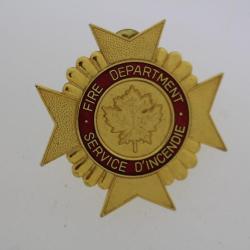 Insigne pompiers Canada Service d'incendie Fire Departement