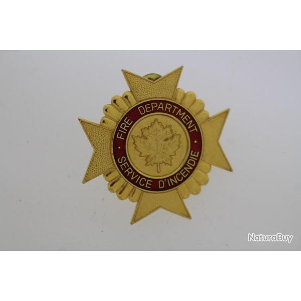 Insigne pompiers Canada Service d'incendie Fire Departement