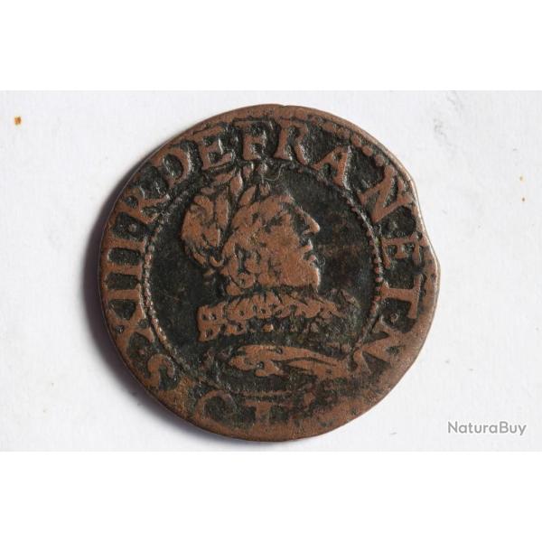 Monnaie Double tournois 1634 Louis XIII Le Juste