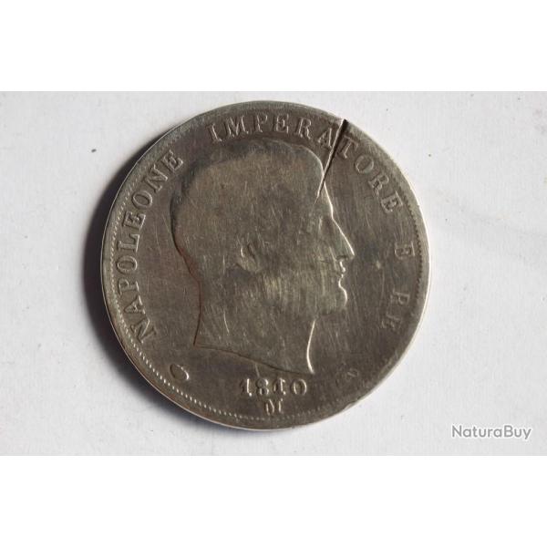 Monnaie argent 2 Lire Napol�on I 1810 M Italie