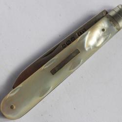 Couteau ancien argent et nacre