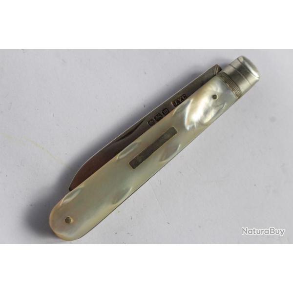 Couteau ancien argent et nacre