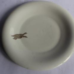 JEAN LUCE assiette porcelaine chasse (canard) Art deco